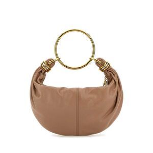 CHLOE Leather Shoulder Bag with Ring Handle Women PINK Handbags